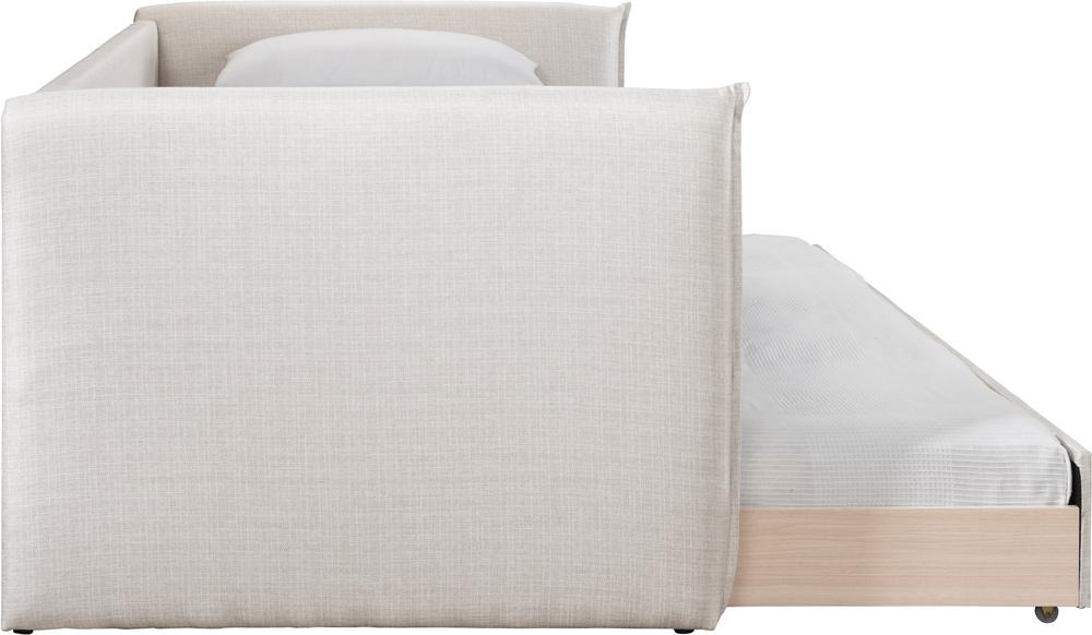 Meridian Furniture - Colton Cream Linen Textured Fabric Twin Daybed - ColtonCream-T veiw 4