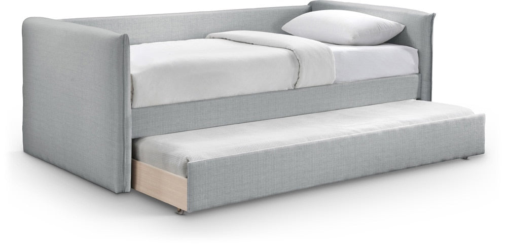 Meridian Furniture - Colton Grey Linen Textured Fabric Twin Daybed - ColtonGrey-T veiw 1
