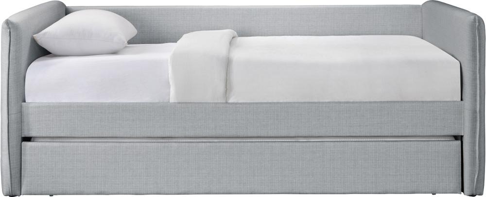 Meridian Furniture - Colton Grey Linen Textured Fabric Twin Daybed - ColtonGrey-T veiw 3