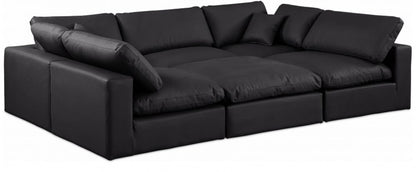 Meridian Furniture - Comfy Black Vegan Leather Modular Sectional - 6Pc - 188Black-Sec6C view 1 