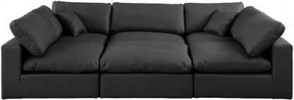 Meridian Furniture - Comfy Black Vegan Leather Modular Sectional - 6Pc - 188Black-Sec6C view 2