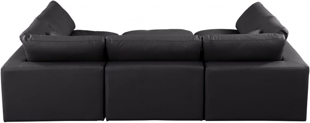 Meridian Furniture - Comfy Black Vegan Leather Modular Sectional - 6Pc - 188Black-Sec6C view 3