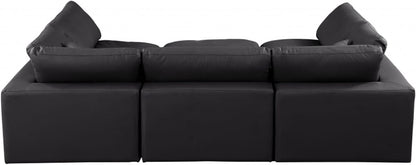 Meridian Furniture - Comfy Black Vegan Leather Modular Sectional - 6Pc - 188Black-Sec6C view 3