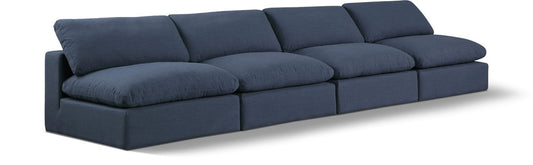 Meridian Furniture - Comfy Navy Linen Textured Fabric Modular Sofa - 4Pc - 187Navy-S156 veiw 1