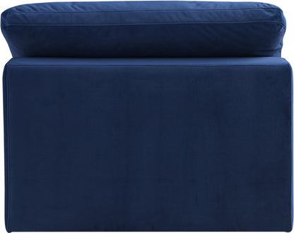 Meridian Furniture - Comfy Navy Velvet Modular Armless Chair - 189Navy-Armless view 4