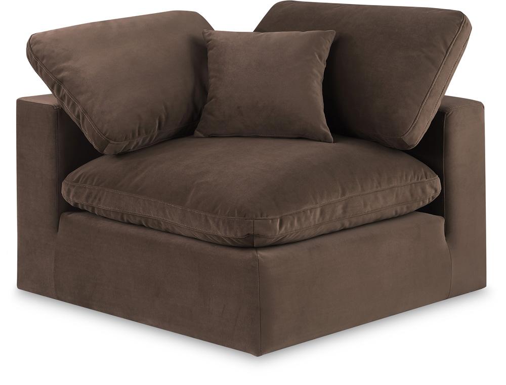 Meridian Furniture - Comfy Navy Velvet Modular Corner Chair - 189Navy-Corner veiw 1