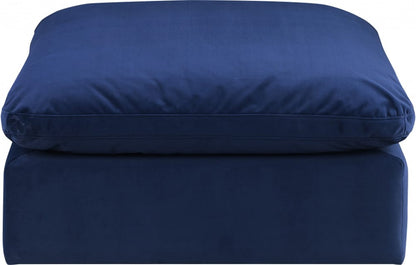 Meridian Furniture - Comfy Navy Velvet Modular Ottoman - 189Navy-Ott view 2