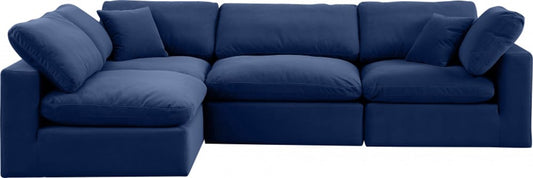 Meridian Furniture - Comfy Navy Velvet Modular Sectional - 4Pc - 189Navy-Sec4B view 2