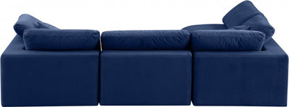 Meridian Furniture - Comfy Navy Velvet Modular Sectional - 4Pc - 189Navy-Sec4B view 6
