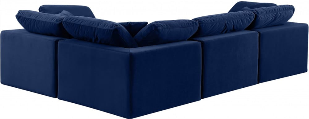 Meridian Furniture - Comfy Navy Velvet Modular Sectional - 4Pc - 189Navy-Sec4A view 4
