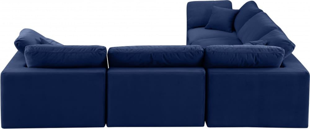 Meridian Furniture - Comfy Navy Velvet Modular Sectional - 5Pc - 189Navy-Sec5C view 3