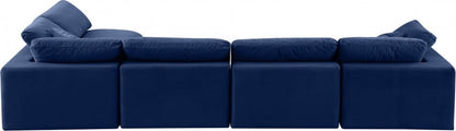 Meridian Furniture - Comfy Navy Velvet Modular Sectional - 5Pc - 189Navy-Sec5D view 5