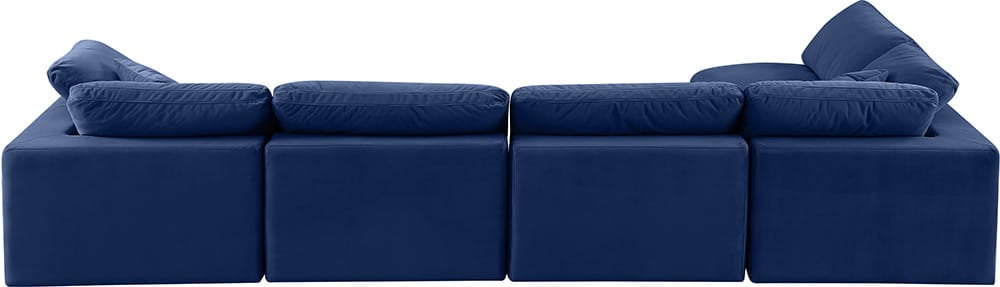 Meridian Furniture - Comfy Navy Velvet Modular Sectional - 5Pc - 189Navy-Sec5D view 6