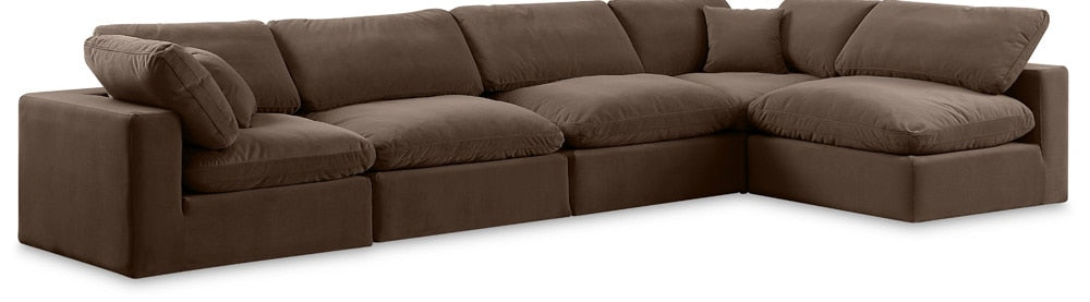Meridian Furniture - Comfy Navy Velvet Modular Sectional - 5Pc - 189Navy-Sec5D veiw 1
