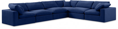Meridian Furniture - Comfy Navy Velvet Modular Sectional - 6Pc - 189Navy-Sec6A view 1