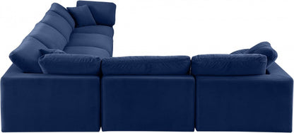 Meridian Furniture - Comfy Navy Velvet Modular Sectional - 6Pc - 189Navy-Sec6A view 3