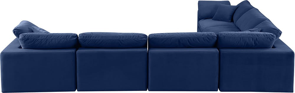 Meridian Furniture - Comfy Navy Velvet Modular Sectional - 6Pc - 189Navy-Sec6A view 4