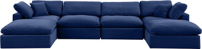 Meridian Furniture - Comfy Navy Velvet Modular Sectional - 6Pc - 189Navy-Sec6B view 2