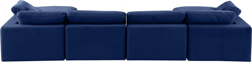 Meridian Furniture - Comfy Navy Velvet Modular Sectional - 6Pc - 189Navy-Sec6B view 3