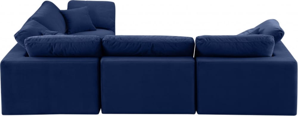 Meridian Furniture - Comfy Navy Velvet Modular Sectional - 6Pc - 189Navy-Sec6C view 3
