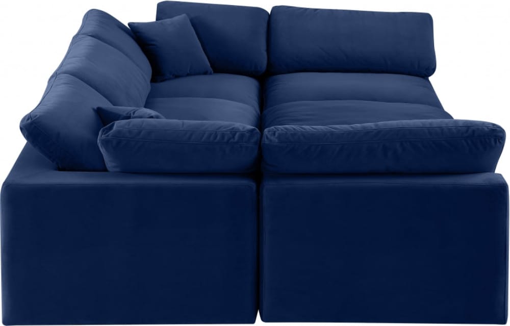Meridian Furniture - Comfy Navy Velvet Modular Sectional - 6Pc - 189Navy-Sec6C view 4