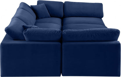 Meridian Furniture - Comfy Navy Velvet Modular Sectional - 6Pc - 189Navy-Sec6C view 4