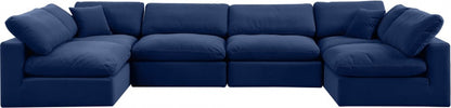 Meridian Furniture - Comfy Navy Velvet Modular Sectional - 6Pc - 189Navy-Sec6D view 2