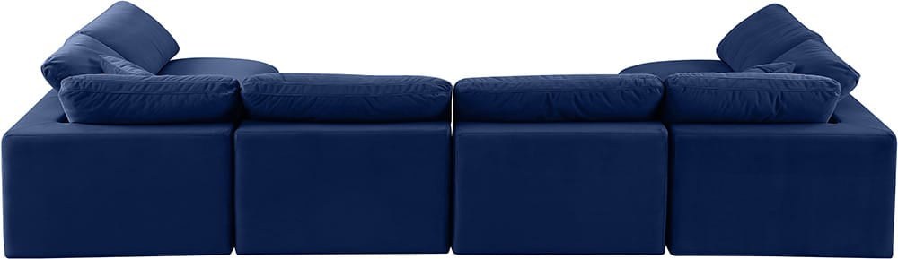 Meridian Furniture - Comfy Navy Velvet Modular Sectional - 6Pc - 189Navy-Sec6D view 3