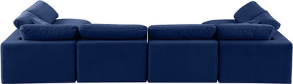 Meridian Furniture - Comfy Navy Velvet Modular Sectional - 6Pc - 189Navy-Sec6D view 3