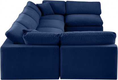 Meridian Furniture - Comfy Navy Velvet Modular Sectional - 6Pc - 189Navy-Sec6D view 4