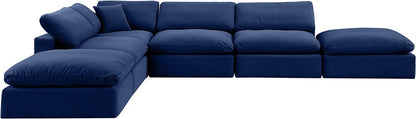 Meridian Furniture - Comfy Navy Velvet Modular Sectional - 6Pc - 189Navy-Sec6E view 1