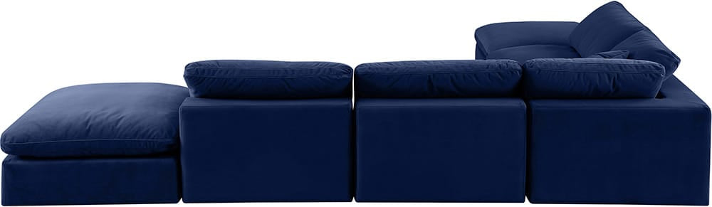 Meridian Furniture - Comfy Navy Velvet Modular Sectional - 6Pc - 189Navy-Sec6E view 2