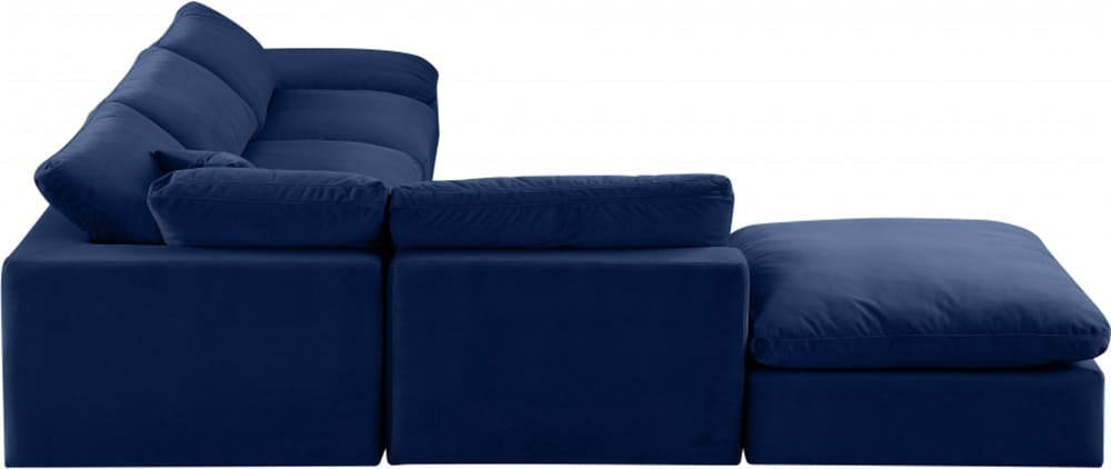 Meridian Furniture - Comfy Navy Velvet Modular Sectional - 6Pc - 189Navy-Sec6E view 3
