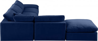 Meridian Furniture - Comfy Navy Velvet Modular Sectional - 6Pc - 189Navy-Sec6E view 3