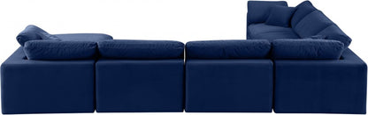 Meridian Furniture - Comfy Navy Velvet Modular Sectional - 7Pc - 189Navy-Sec7A view 3