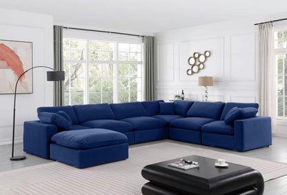 Meridian Furniture - Comfy Navy Velvet Modular Sectional - 7Pc - 189Navy-Sec7A view 7