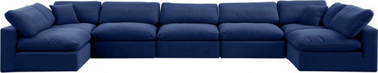 Meridian Furniture - Comfy Navy Velvet Modular Sectional - 7Pc - 189Navy-Sec7B view 2