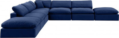 Meridian Furniture - Comfy Navy Velvet Modular Sectional - 7Pc - 189Navy-Sec7C view 1