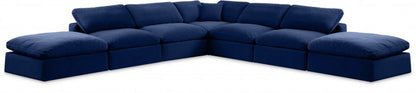 Meridian Furniture - Comfy Navy Velvet Modular Sectional - 7Pc - 189Navy-Sec7C view 