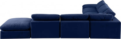Meridian Furniture - Comfy Navy Velvet Modular Sectional - 7Pc - 189Navy-Sec7C view 3