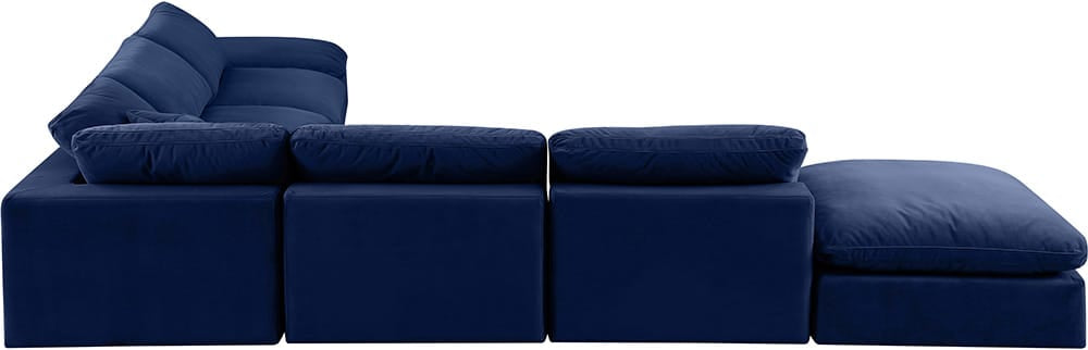 Meridian Furniture - Comfy Navy Velvet Modular Sectional - 7Pc - 189Navy-Sec7C view 4