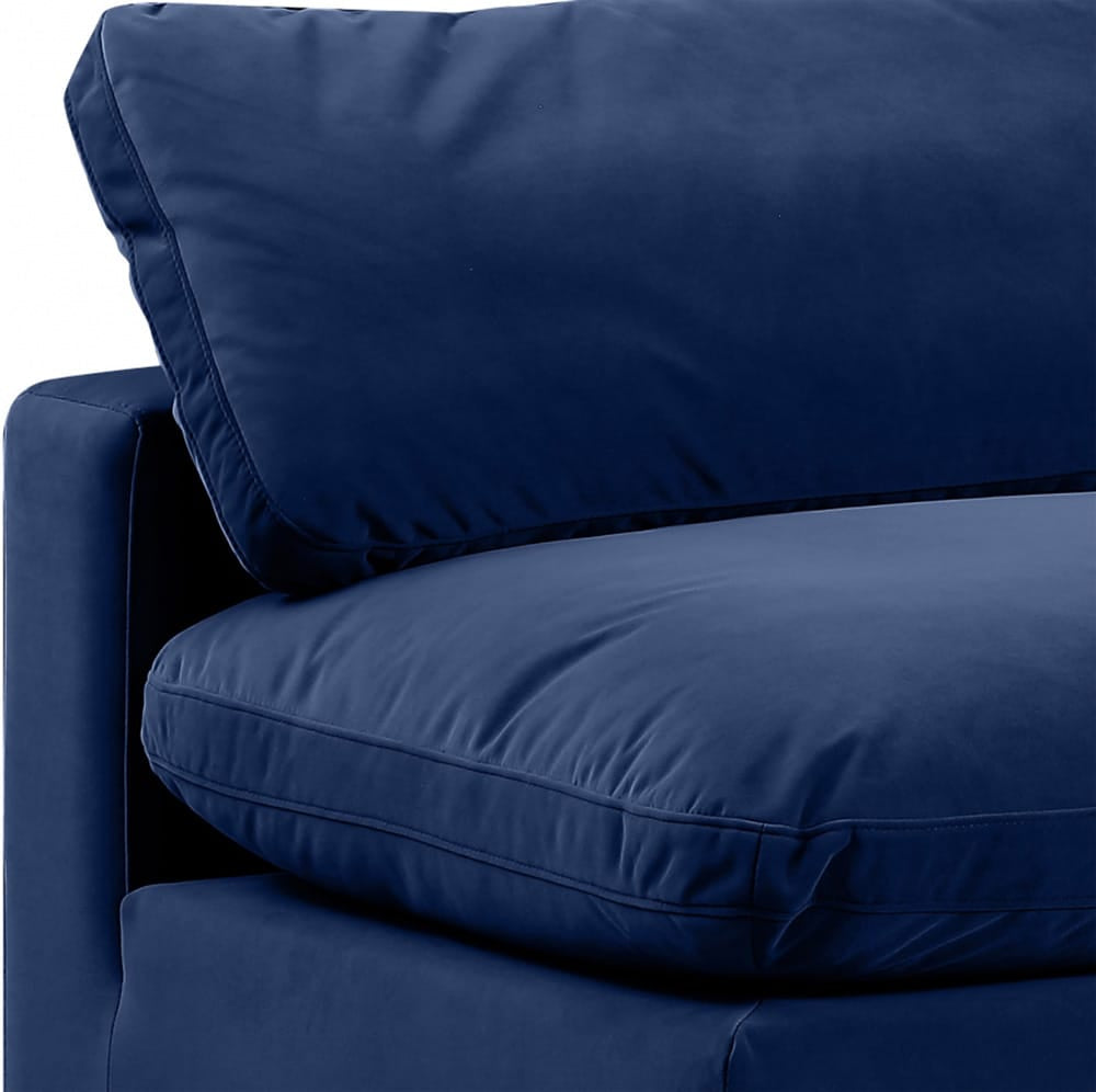 Meridian Furniture - Comfy Navy Velvet Modular Sectional - 7Pc - 189Navy-Sec7C view 6
