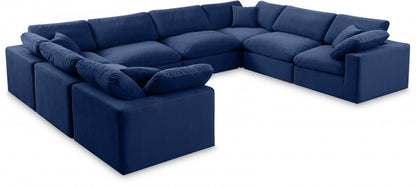 Meridian Furniture - Comfy Navy Velvet Modular Sectional - 8Pc - 189Navy-Sec8A view 1