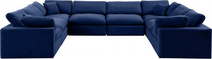 Meridian Furniture - Comfy Navy Velvet Modular Sectional - 8Pc - 189Navy-Sec8A view 2