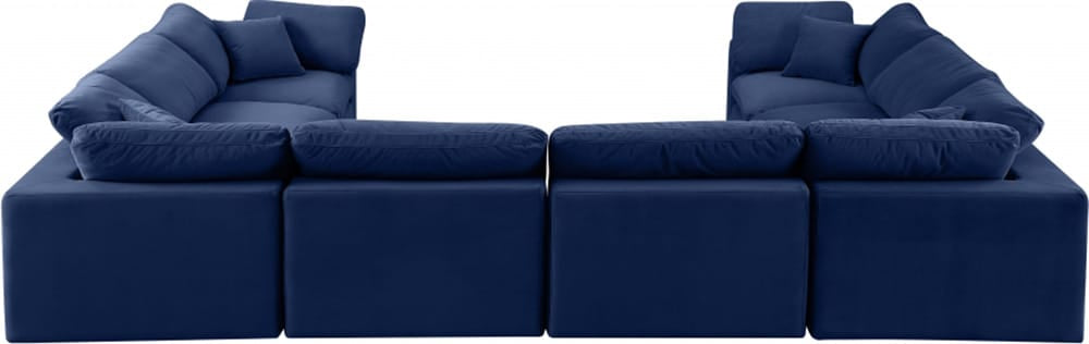 Meridian Furniture - Comfy Navy Velvet Modular Sectional - 8Pc - 189Navy-Sec8A view 3
