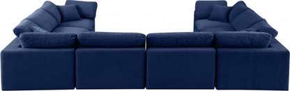 Meridian Furniture - Comfy Navy Velvet Modular Sectional - 8Pc - 189Navy-Sec8A view 3