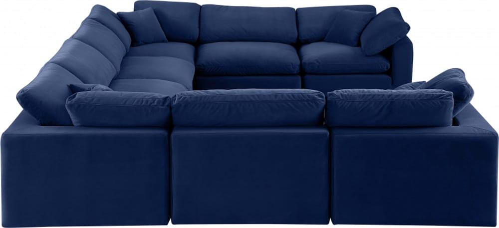 Meridian Furniture - Comfy Navy Velvet Modular Sectional - 8Pc - 189Navy-Sec8A view 4