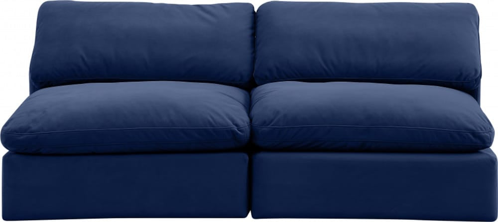 Meridian Furniture - Comfy Navy Velvet Modular Sofa - 2Pc - 189Navy-S78 view 2