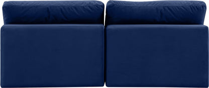 Meridian Furniture - Comfy Navy Velvet Modular Sofa - 2Pc - 189Navy-S78 view 4