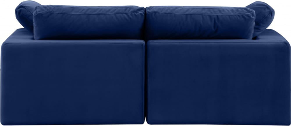 Meridian Furniture - Comfy Navy Velvet Modular Sofa - 2Pc - 189Navy-S80 view 3
